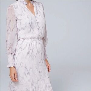 White House Black Market Soft Blouson Snake Print Dress Size 00